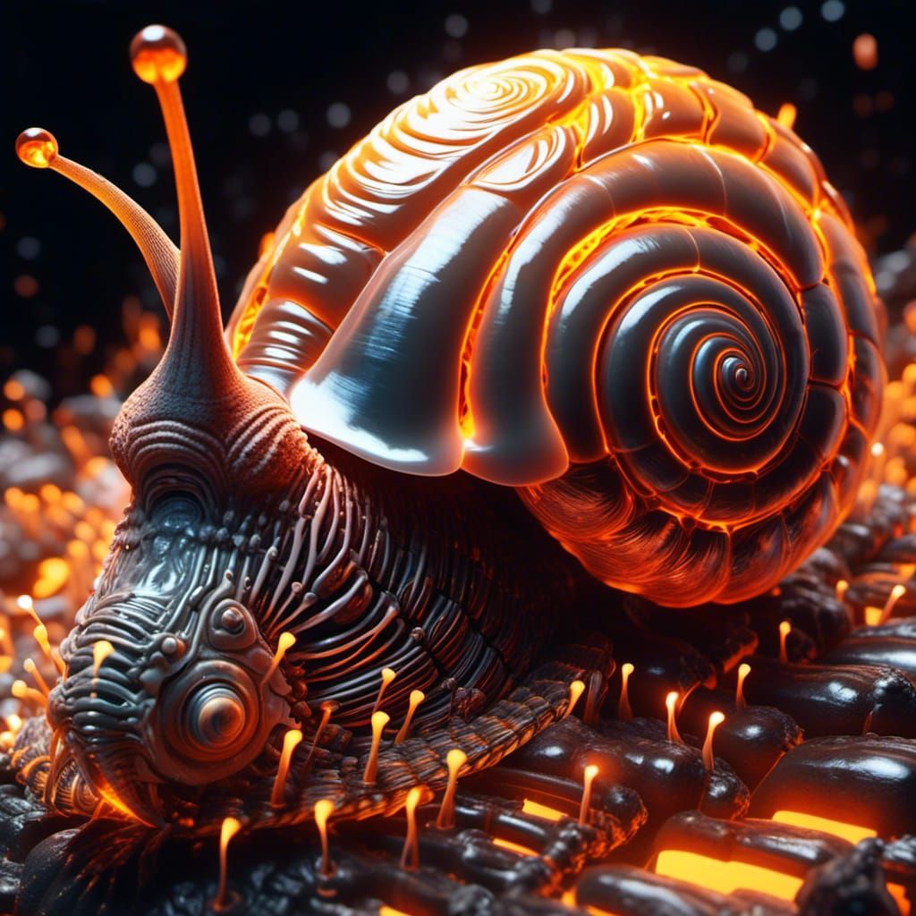 Dramatic X-Ray of a Molten Biomechanical Snail
