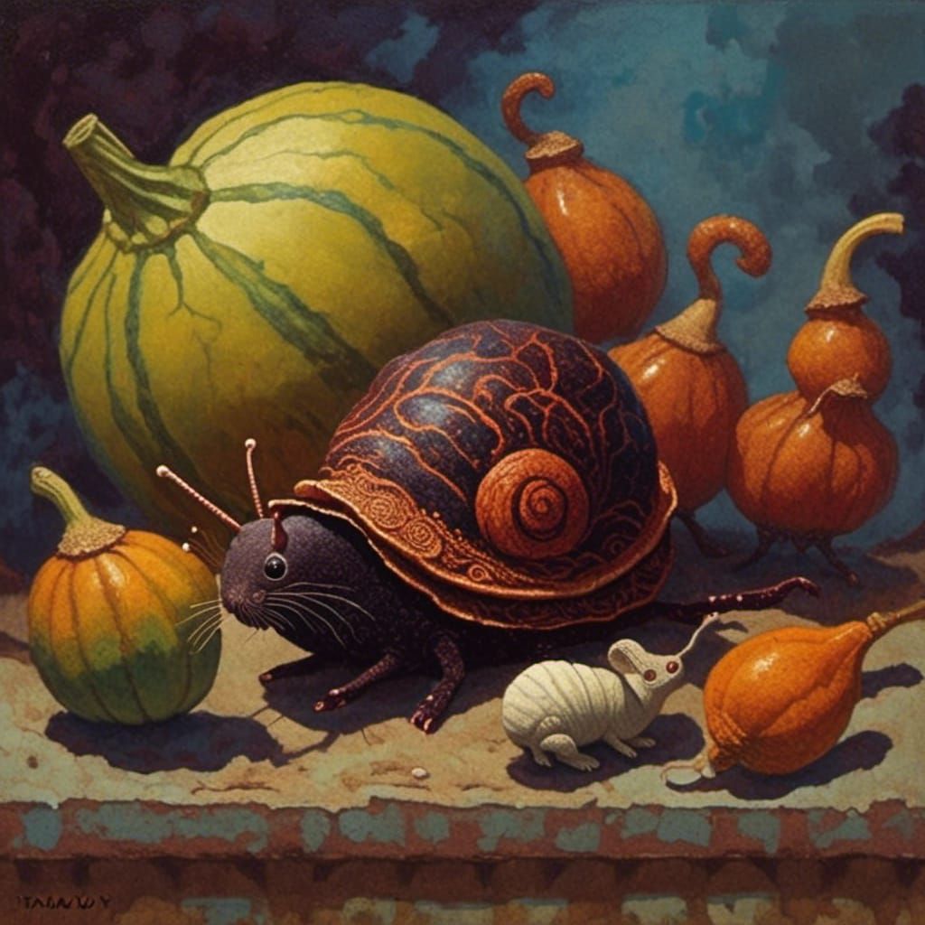 Gourds: An Oil Painting in Gurney Style