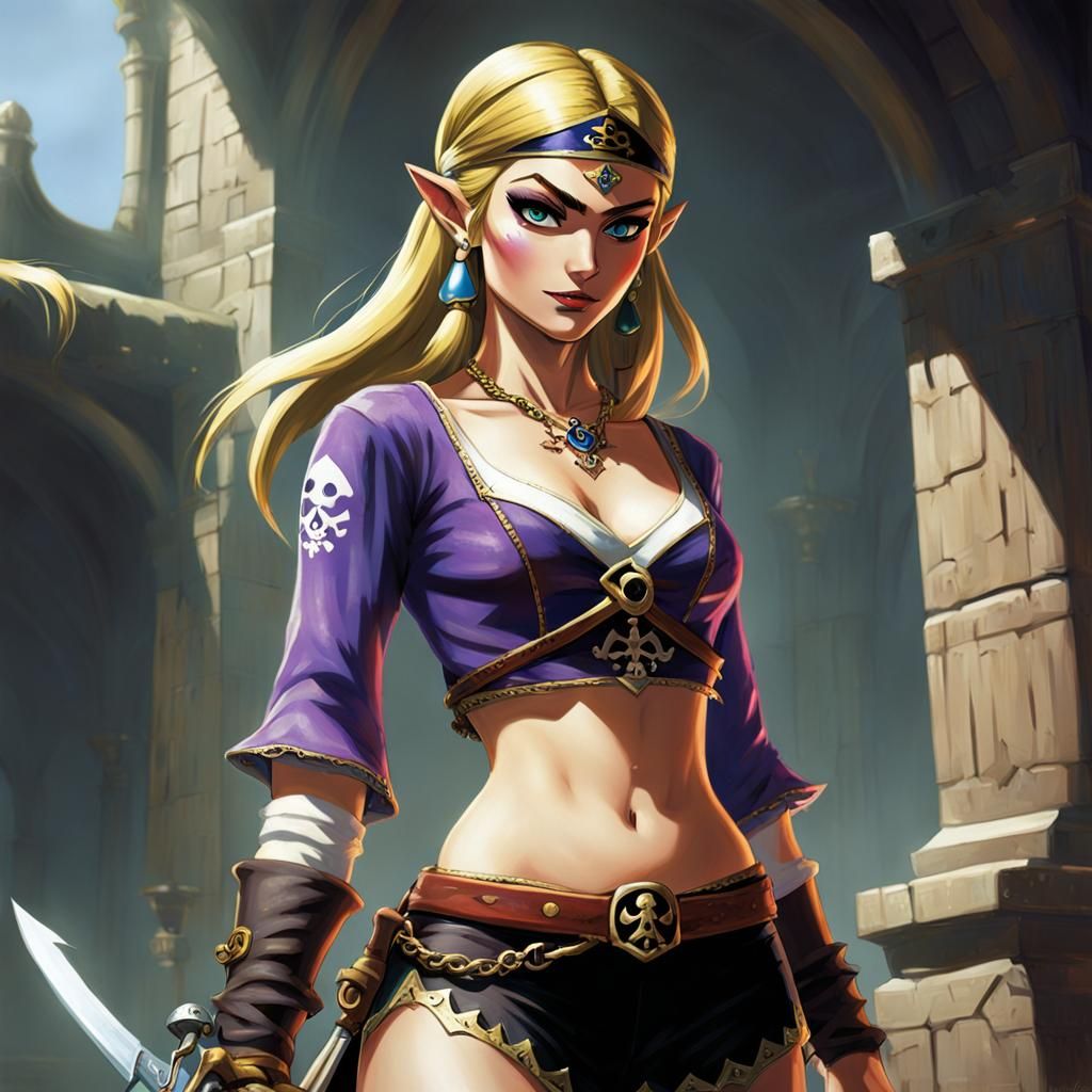 Princess Zelda as a Sinister Pirate