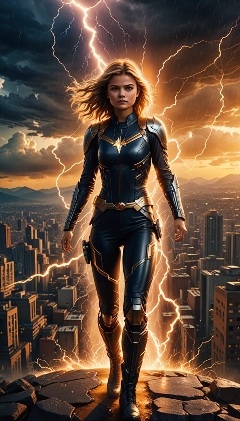 Ethereal Warrior Emerges in Fiery Glory