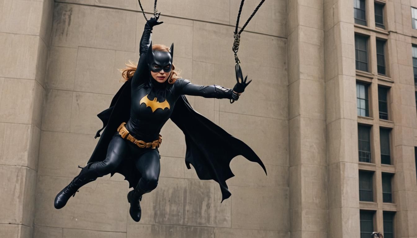 Superhero Batgirl Swings into Action
