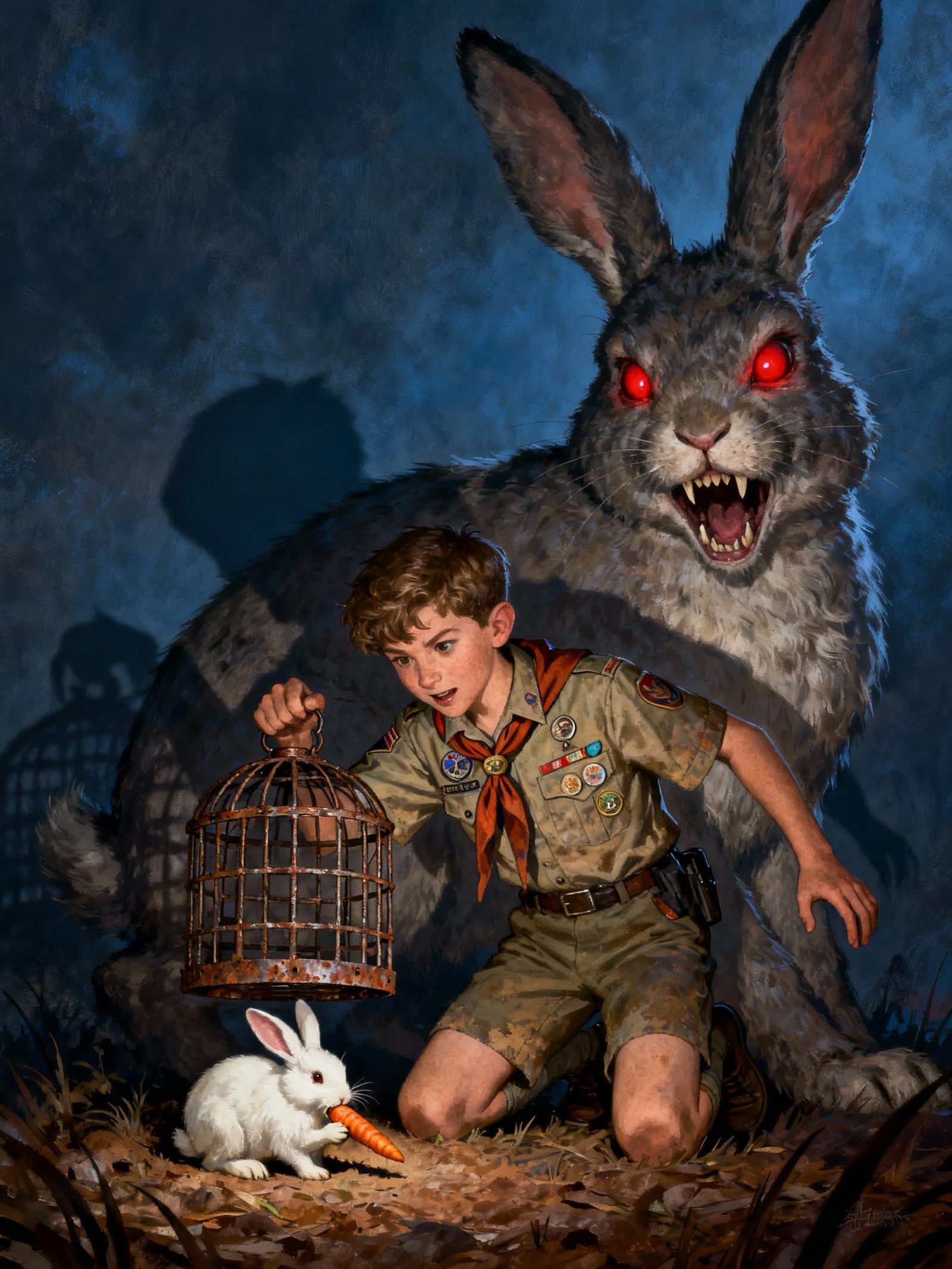 Mischievous Child Scout Traps Rabbit, Angered by Giant Bunny