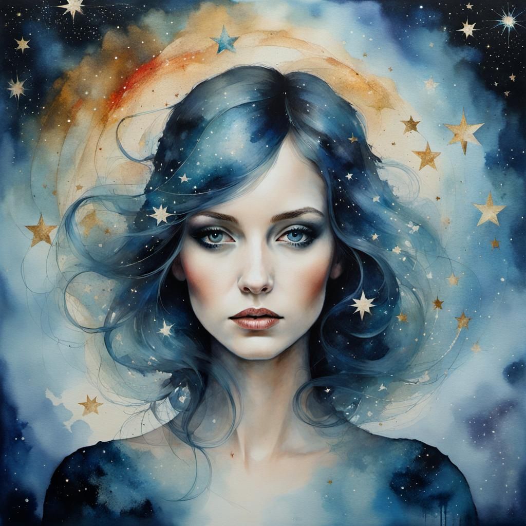 Cosmic Cat Amidst Whimsical Galaxy Art