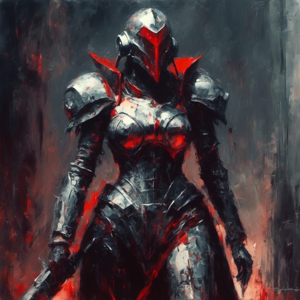 Cybergoth Gladiator in Red Power Armor