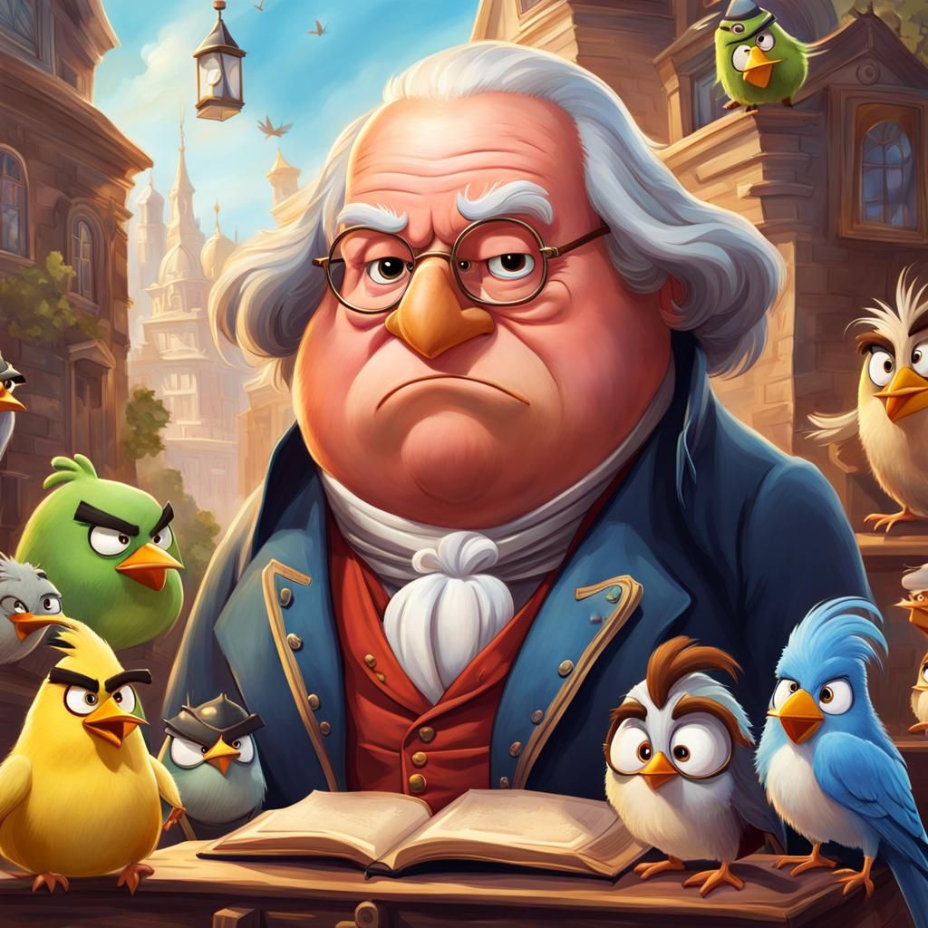 Angry birds and Angry Benjamin Franklin