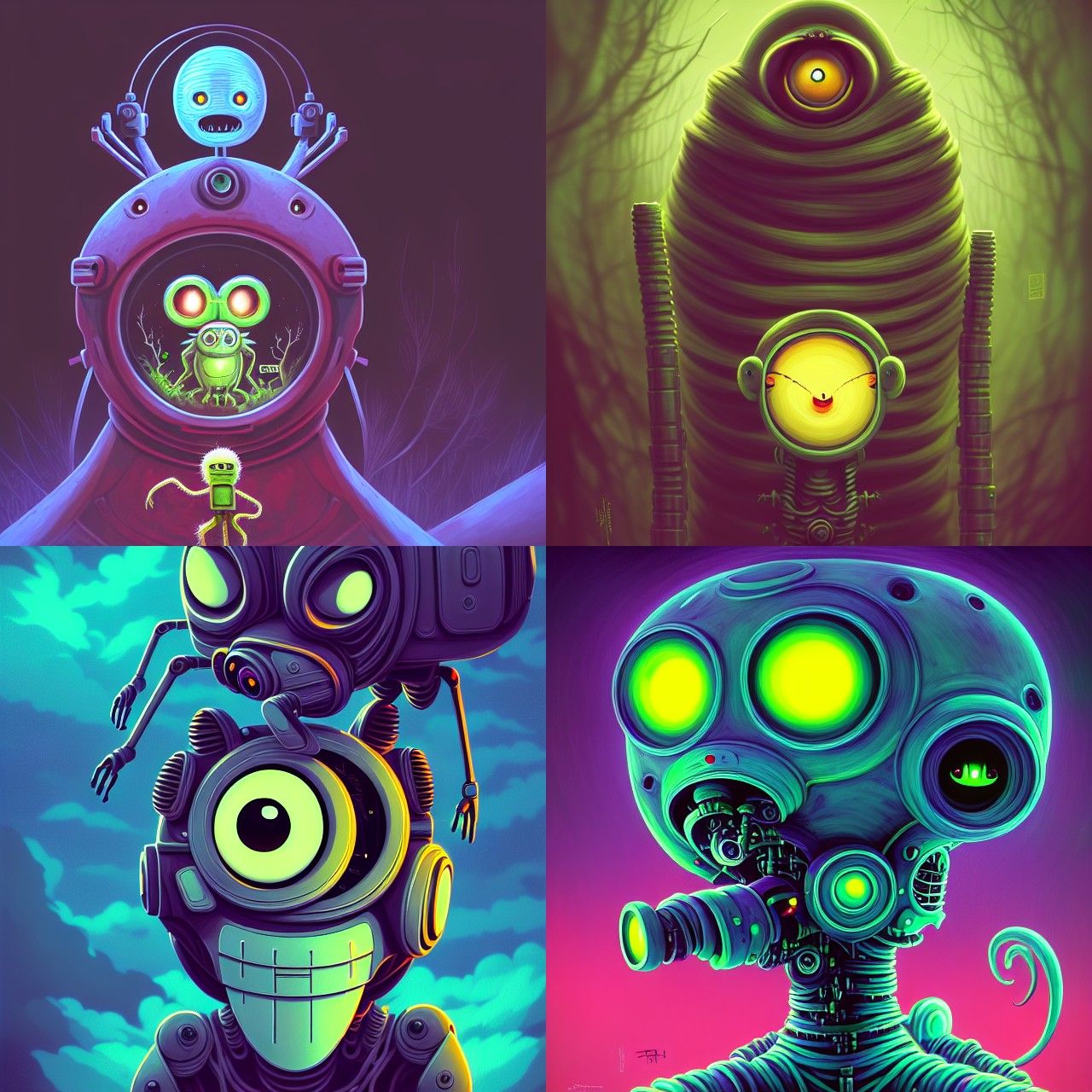 Evil Cybernetic Corn Monkey: Sci-Fi Horror Art