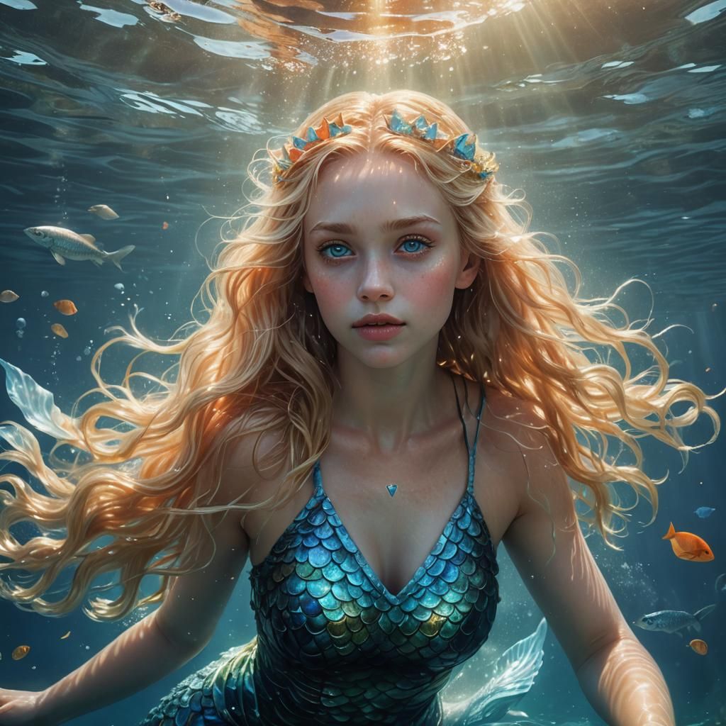 Mermaid in the Atlantic: Hyper-Realistic Digital Art
