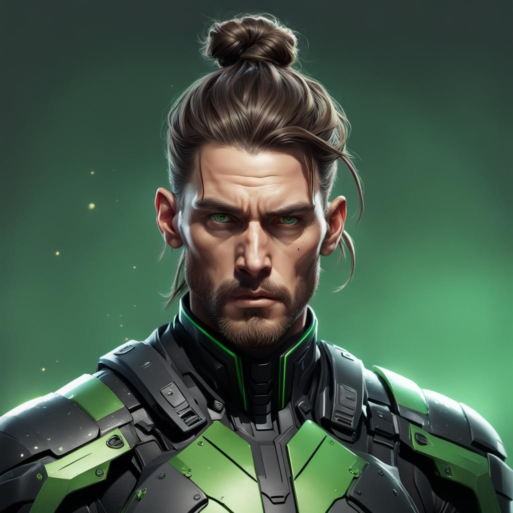 Man in Exo Suit Concept Art Portrait