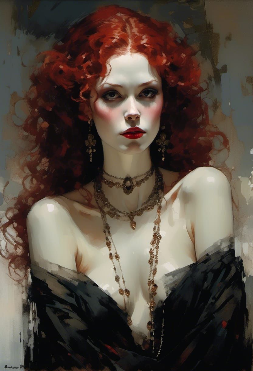 Vampiress Queen: Gothic Beauty in Digital Art
