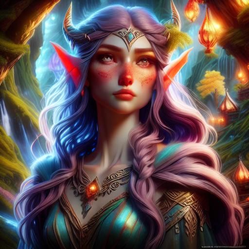 Gorgeous Elf Portrait in Semi-Realism