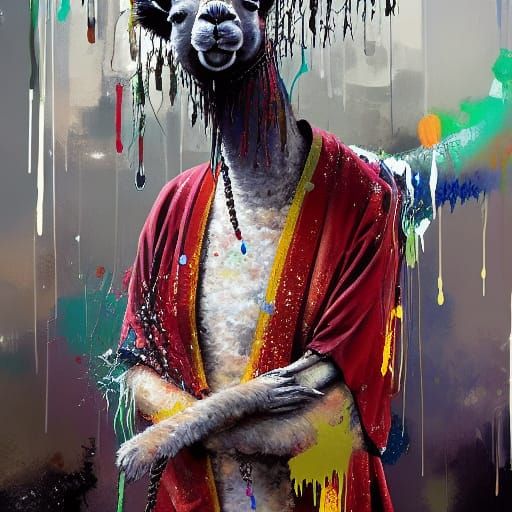 Alpaca in Buddhist Robes, Speedpaint Style