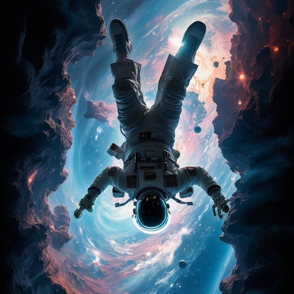 Surreal Space Odyssey in Vibrant Digital Art