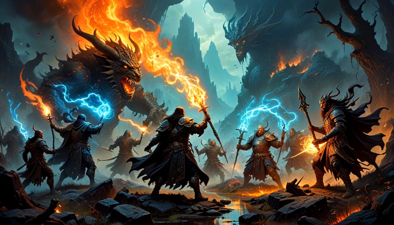 Mages Engage in a High Fantasy Battle