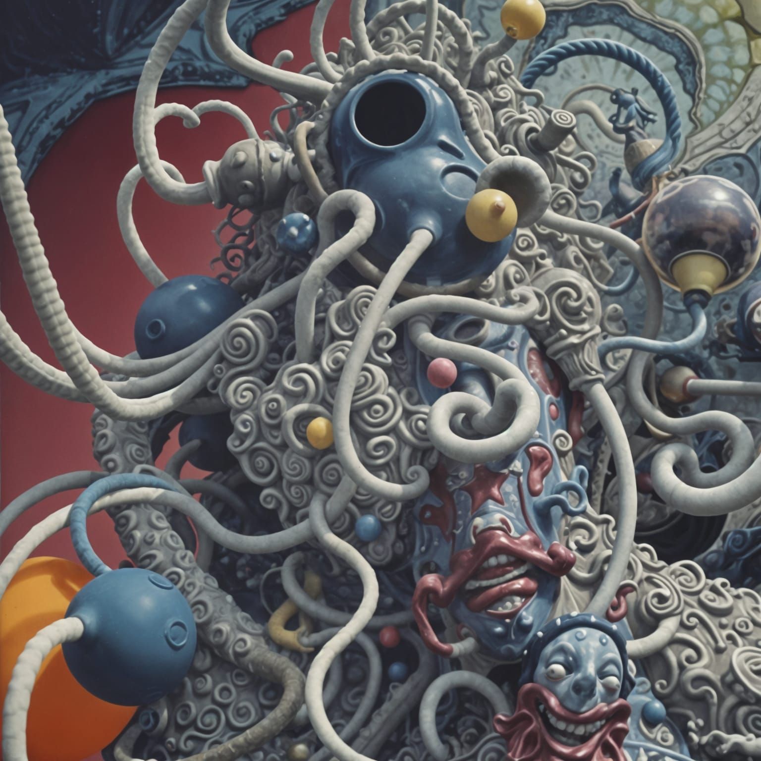 Surreal Whimsy Unfolds in Cosmic Clown Portrait