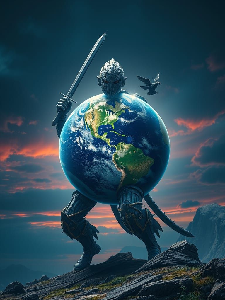 Earth Warrior Fights Back Against War in Futuristic Landscap...