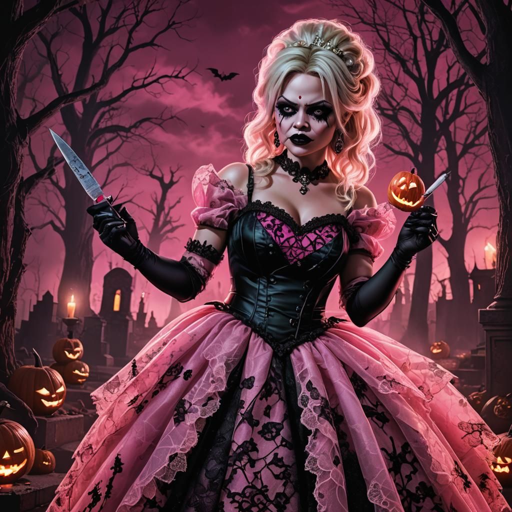 Tiffany as Bride of Chucky on Halloween