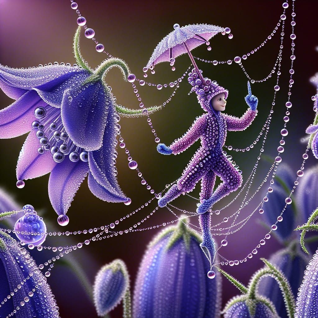 Dewdrop Acrobat Fantasy Art Illustration