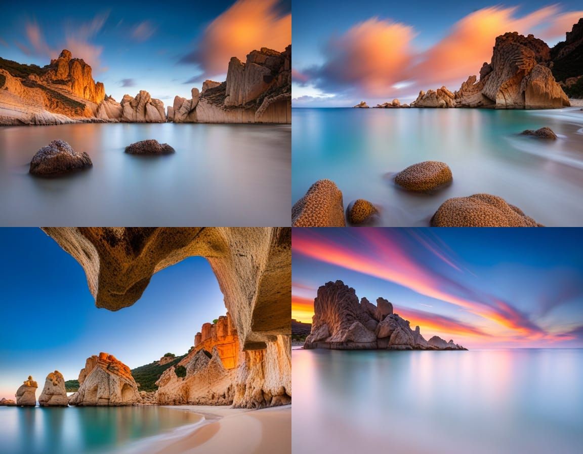 Sardinia Beaches at Dawn: Azure Waters and Coastline