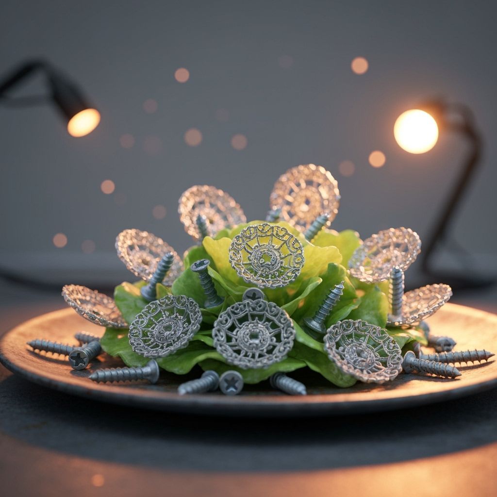 Industrial Screw Salad in Futuristic Style