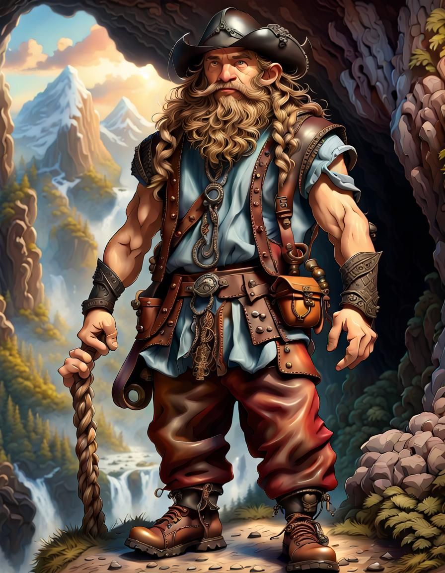 Hyperdetailed Dwarves with Braided Beards in Cave