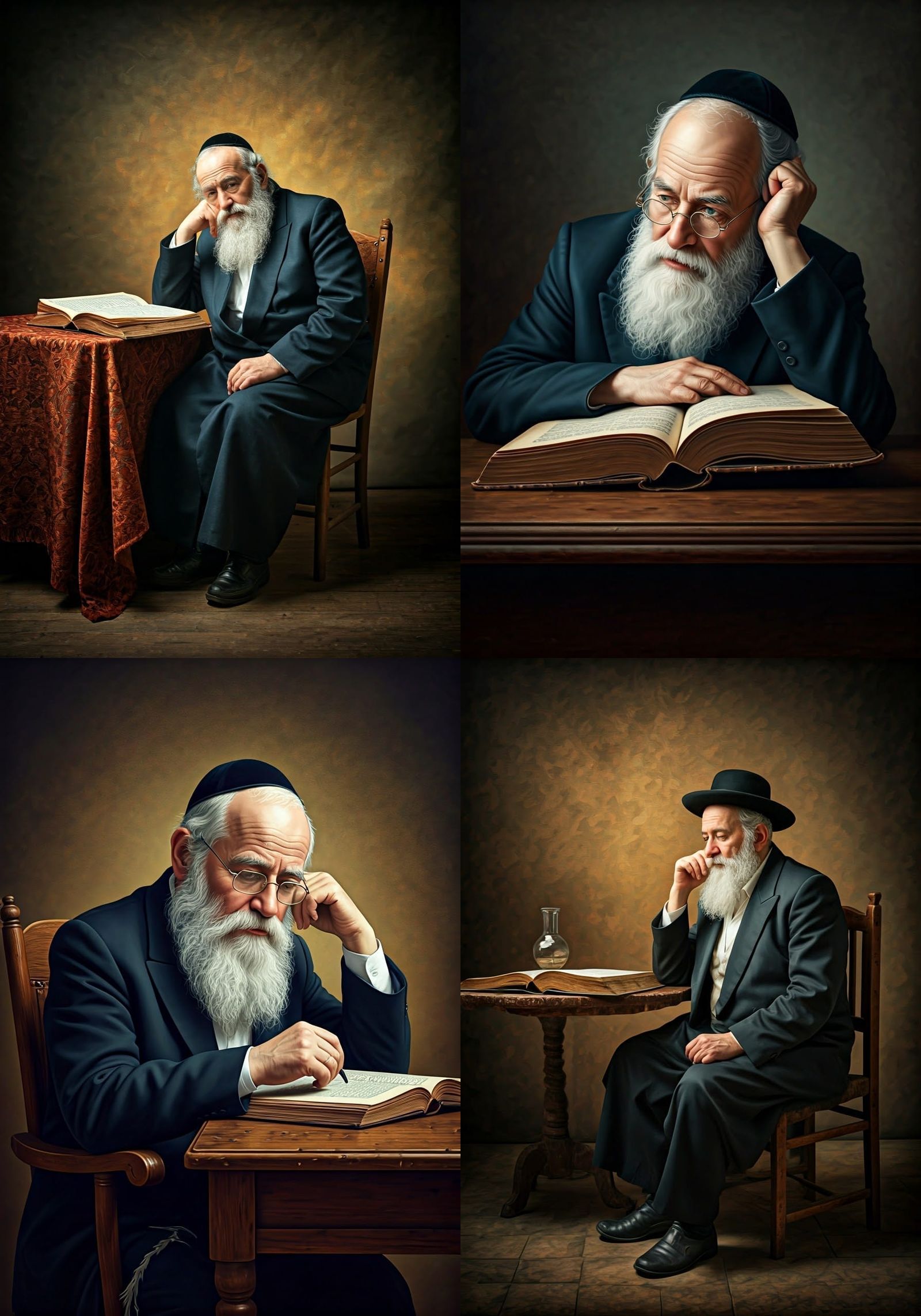 Contemplative Portrait in the Style of Rembrandt