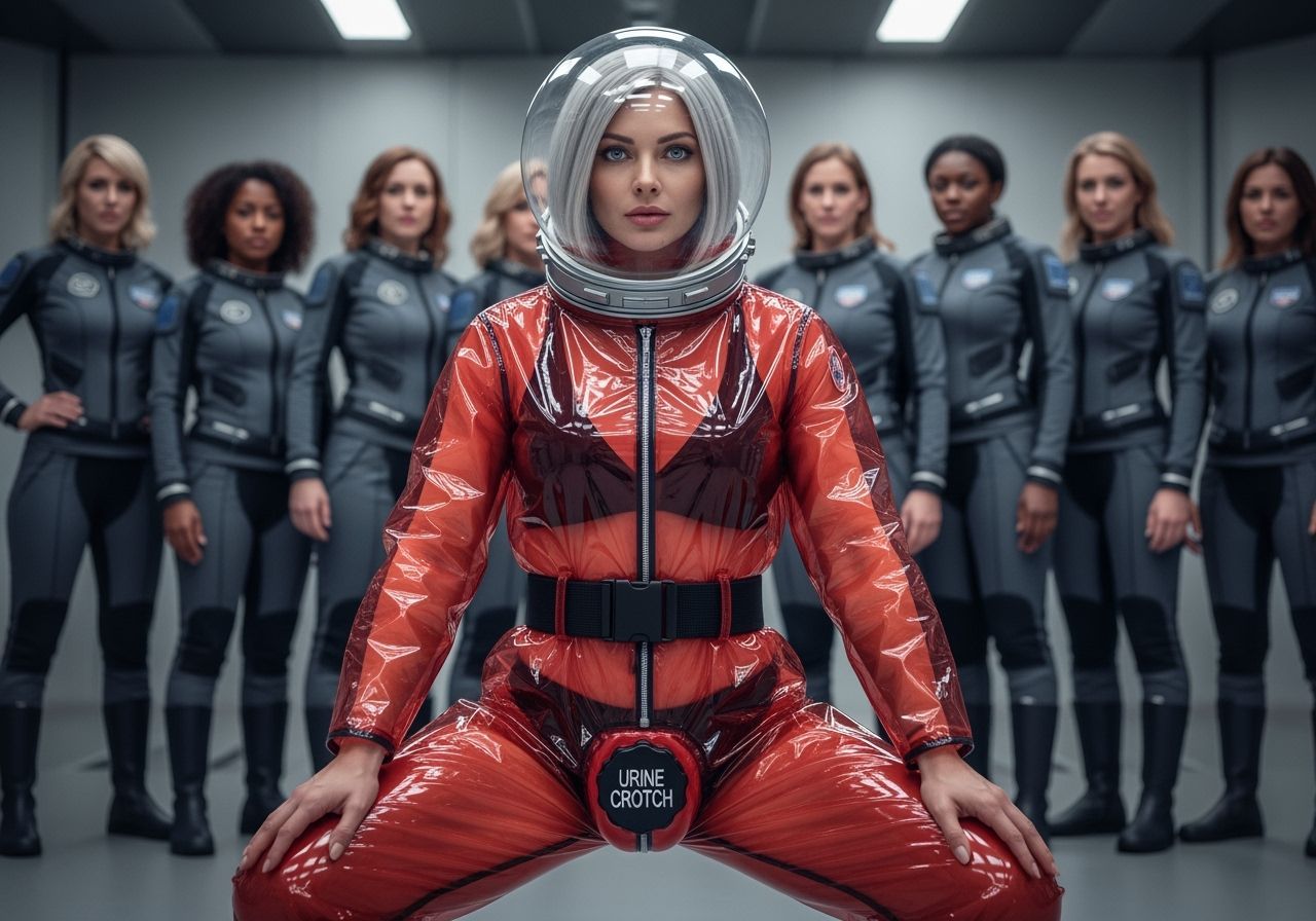 Space Woman in Unique PVC Suit