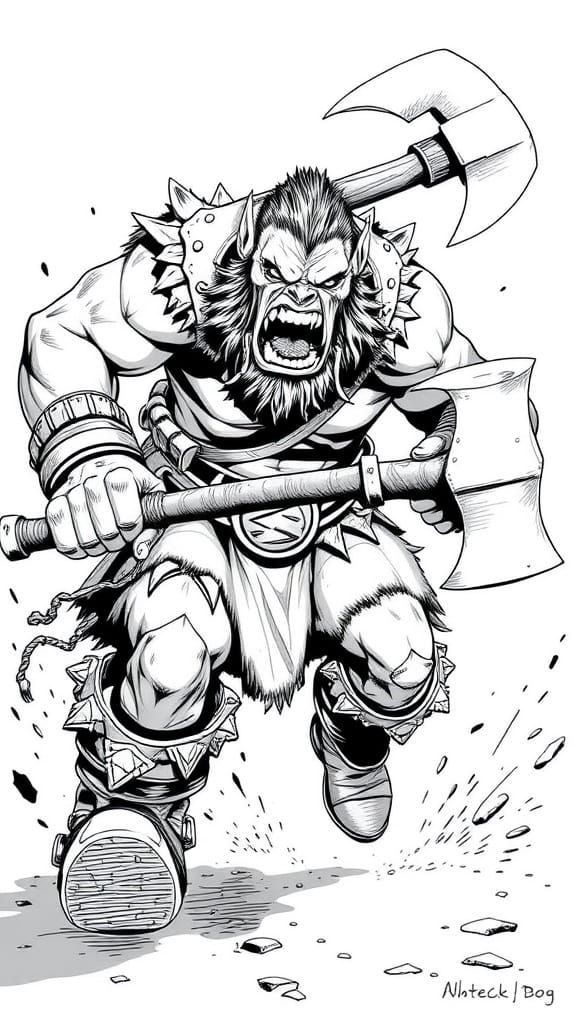 Orc Warrior in Full Charge