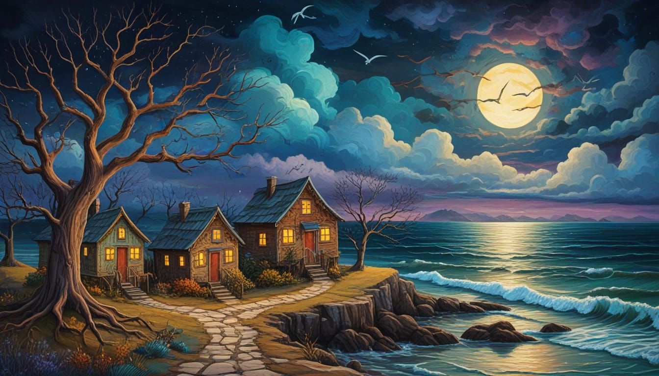 Winter Wonderland in Vibrant Oil on Canvas Style