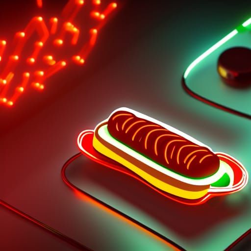 Cyberpunk Hotdog Concept Art in 8K Resolution