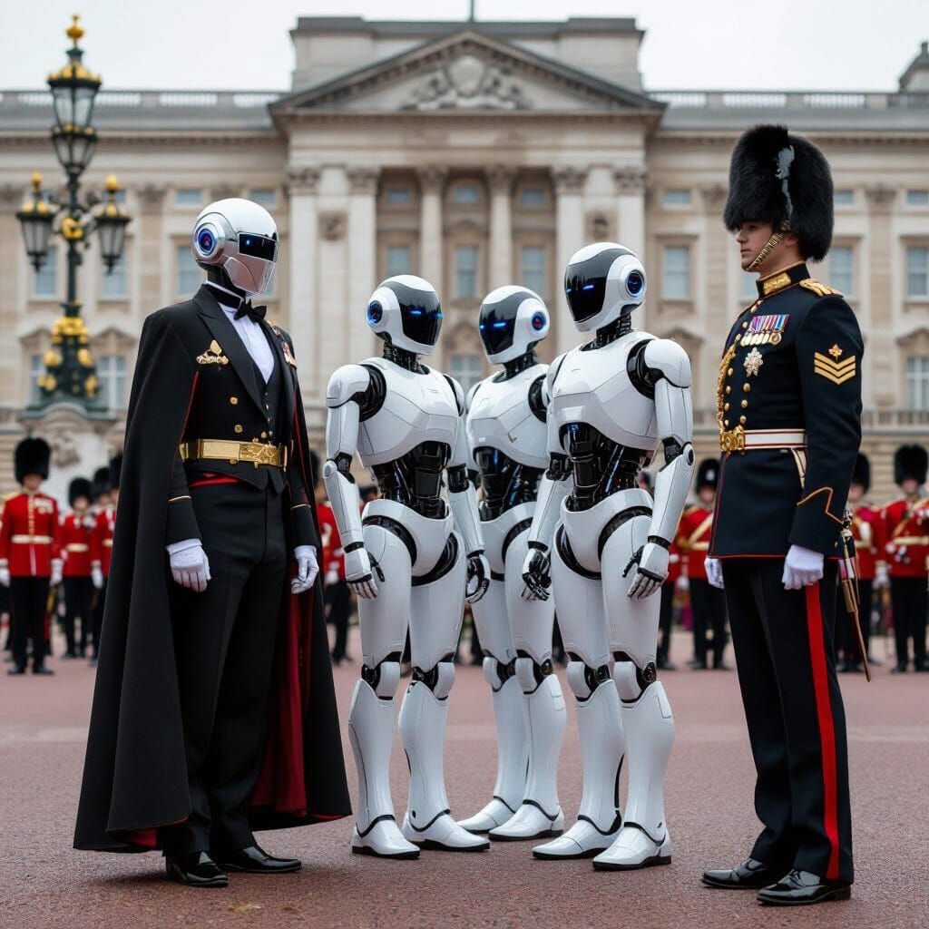 Robots in Formal Wear at Buckingham Palace