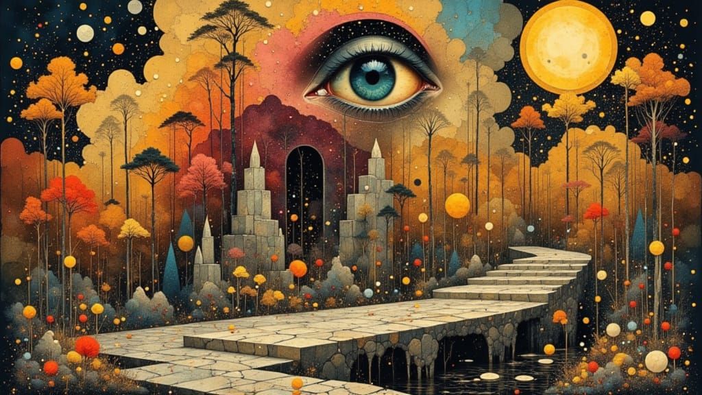 Surreal Dreamscape with Magical Particles in Photorealistic ...