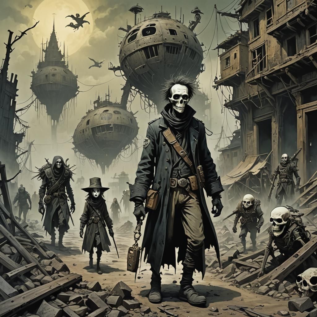 Post-Apocalyptic Mystery Masterpiece in Gris Grimly Style