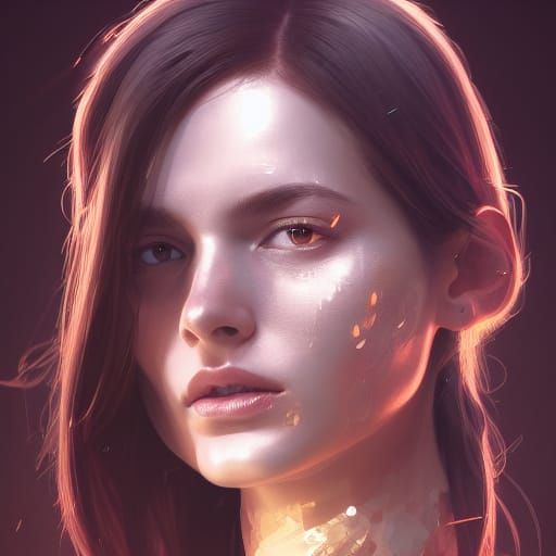 Detailed Portrait of Woman in Digital Art Style