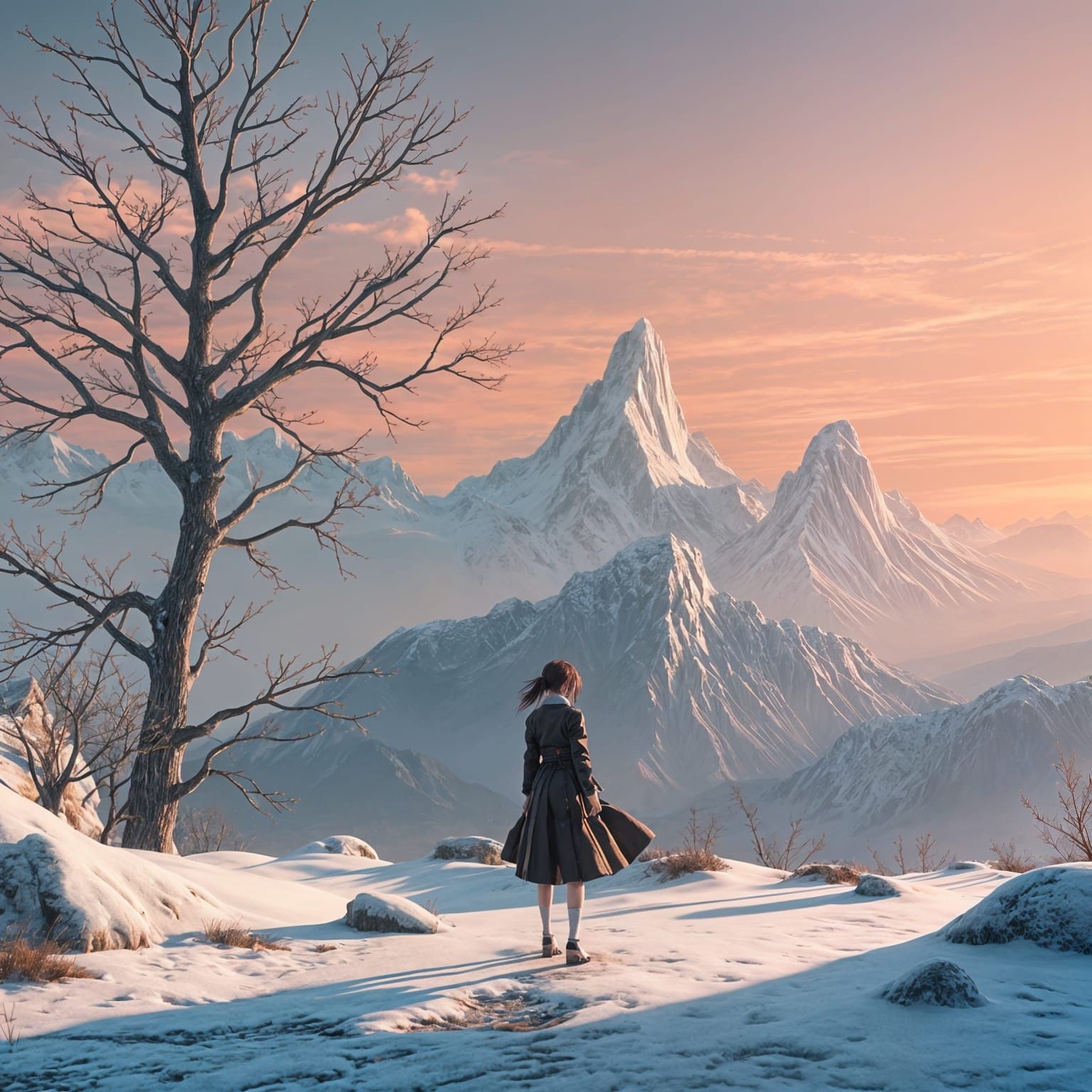 Anime Style Loneliness Rendered in 3D