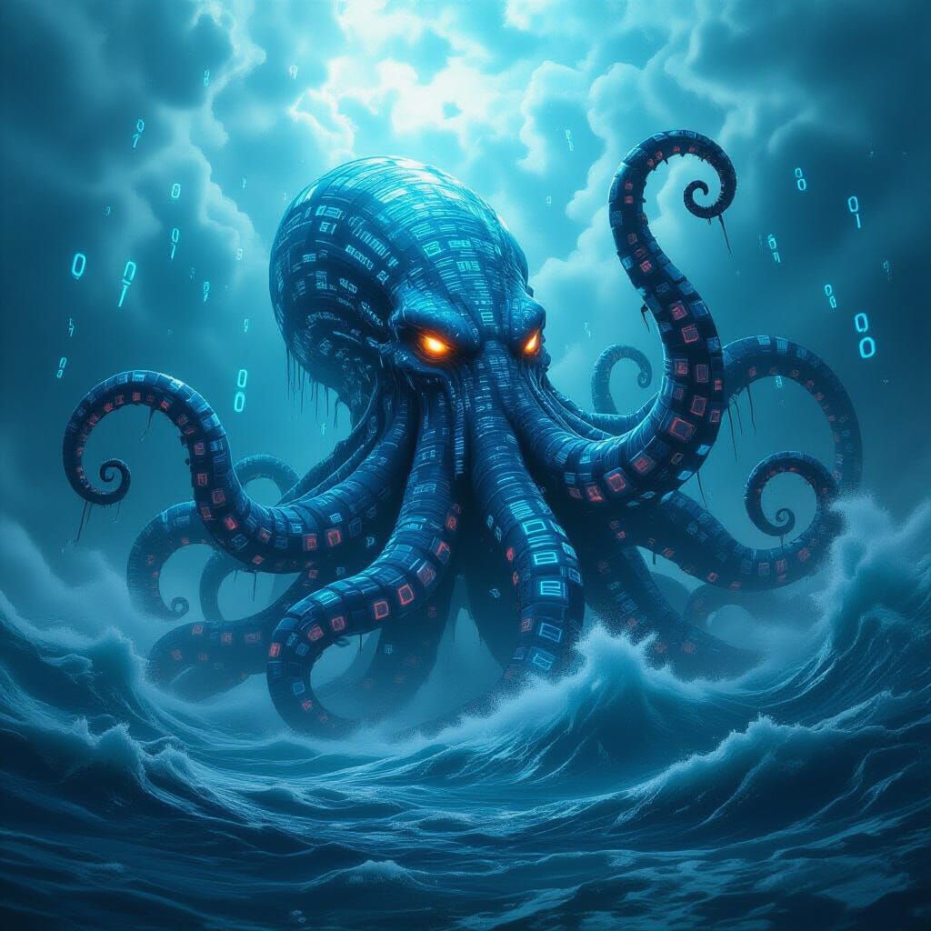 Digital Sea Monster of Binary Code and Circuits