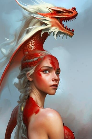 Dragon Girl Portrait in Hyperdetailed Style