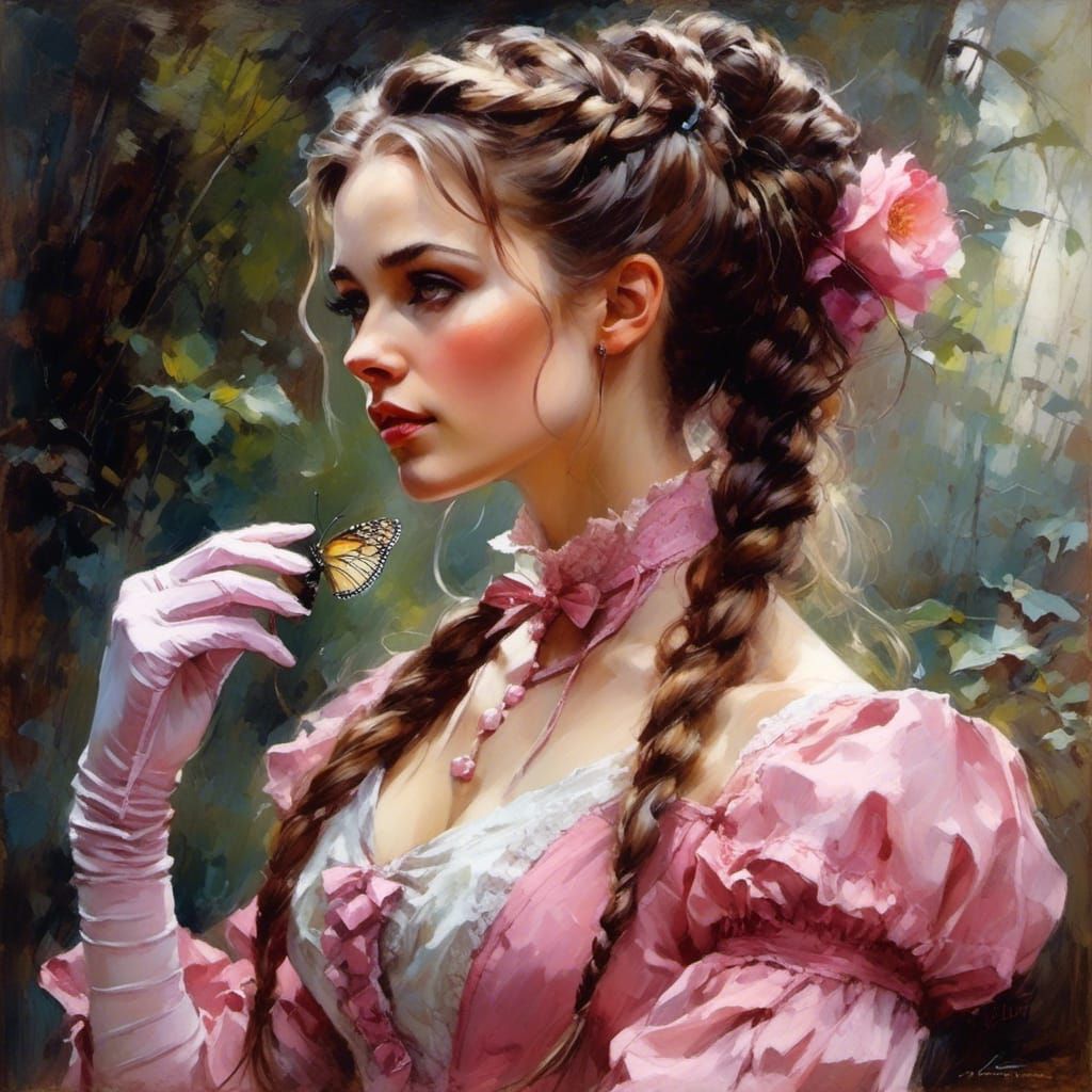 Victorian Woman Portrait in Painterly Style