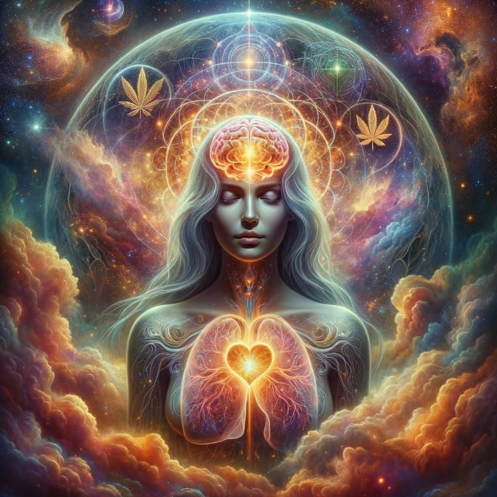 Ethereal Woman Radiating Self-Love in Metaphysical Art