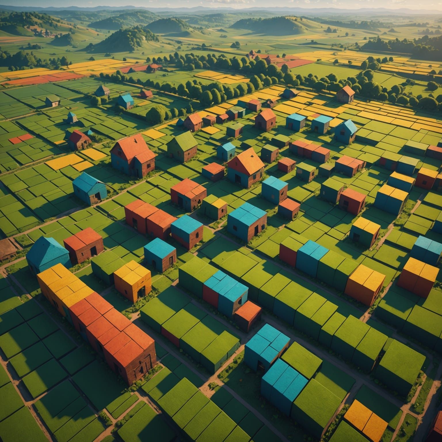 Vibrant Blockscapes of Enchanted Farmland