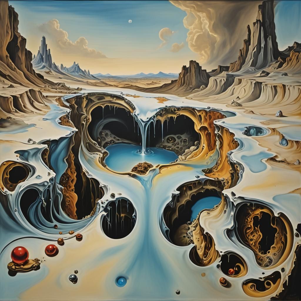 Endless Pit of Love: Surrealist Oil Painting