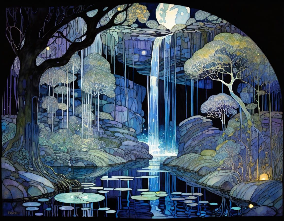 Ethereal Forest Scene in a Mysterious, Dark Aesthetic