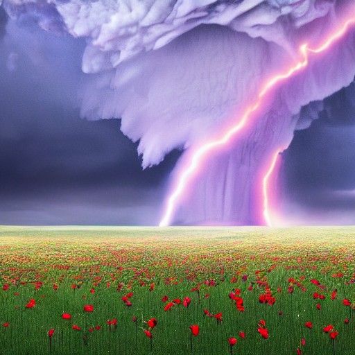 Surreal Landscape: Roses Between Storms