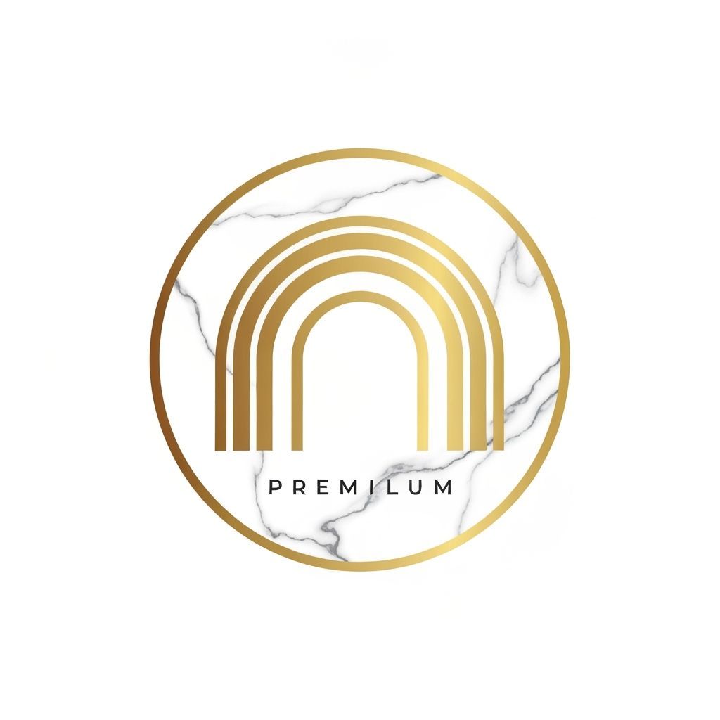 Gold and Marble Rainbow Logo Design