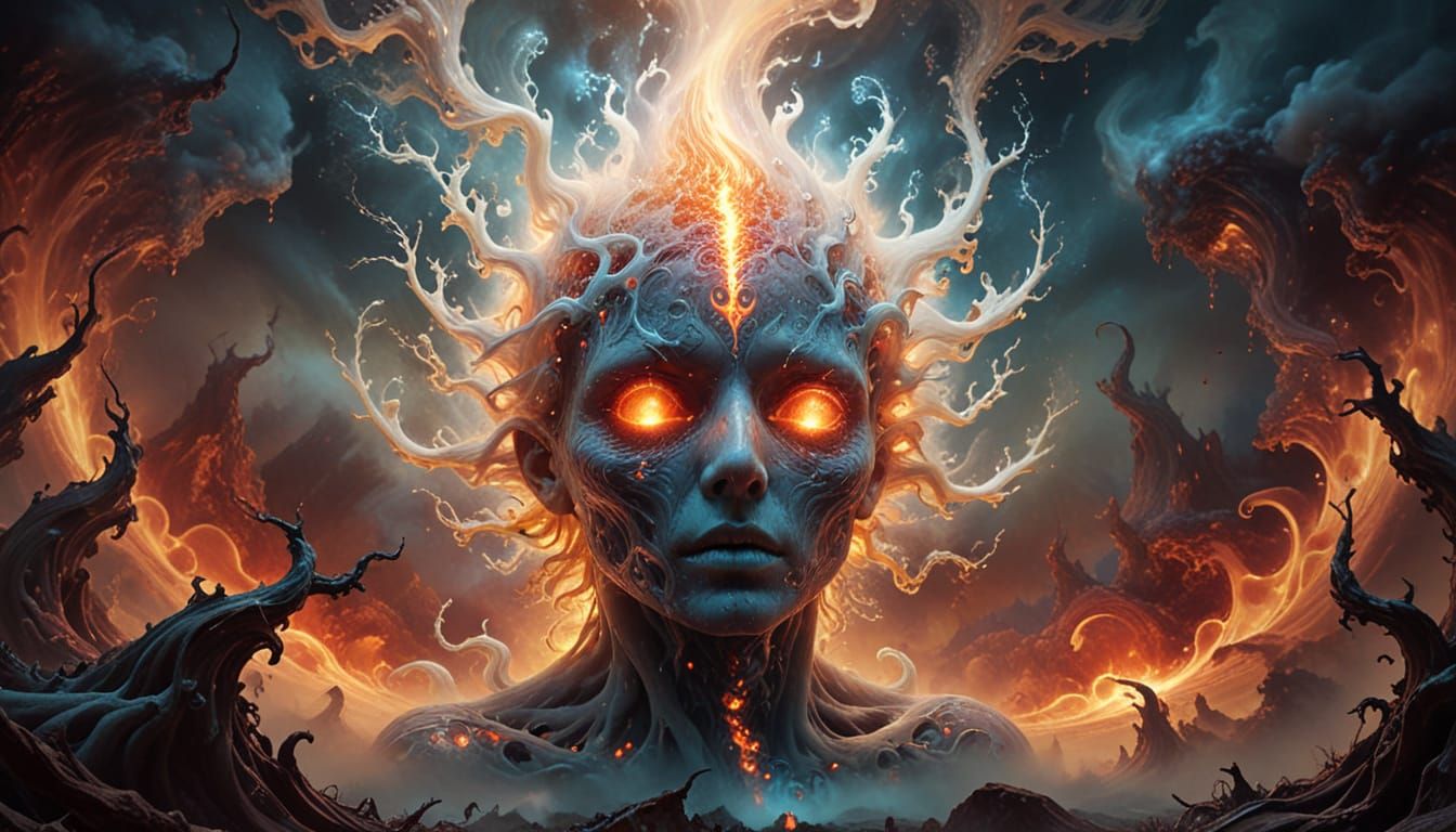 Spectral Soul Landscape with Purgatory Vortex Art