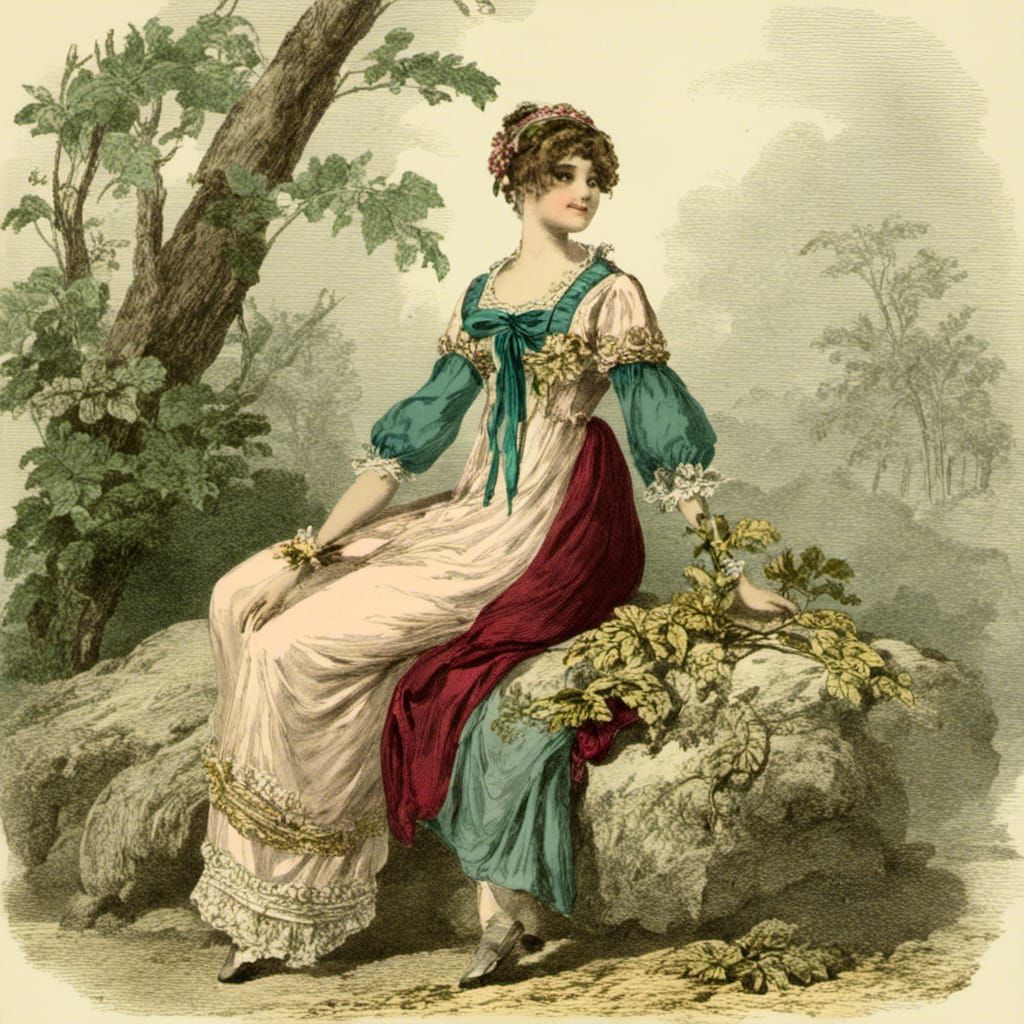 Anime Girl in Regency Dress