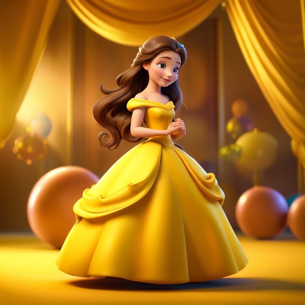 Disney Belle-Inspired Princess in Yellow Gown
