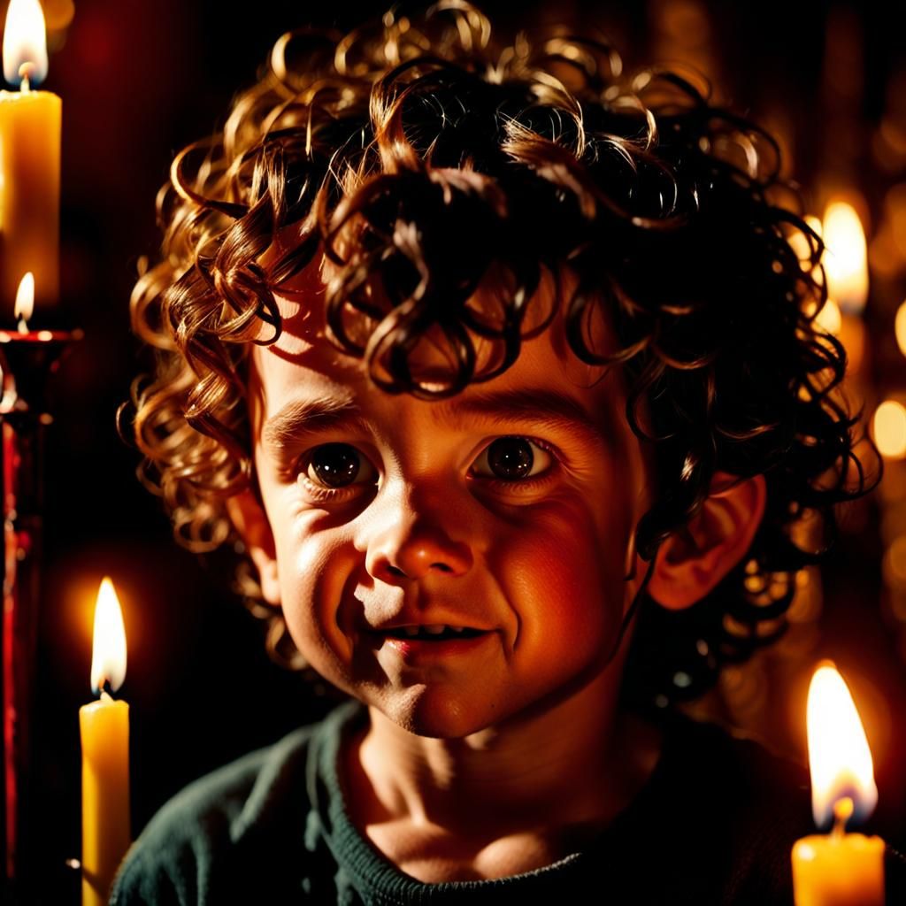 Cinematic Child Devil with Sly Smile