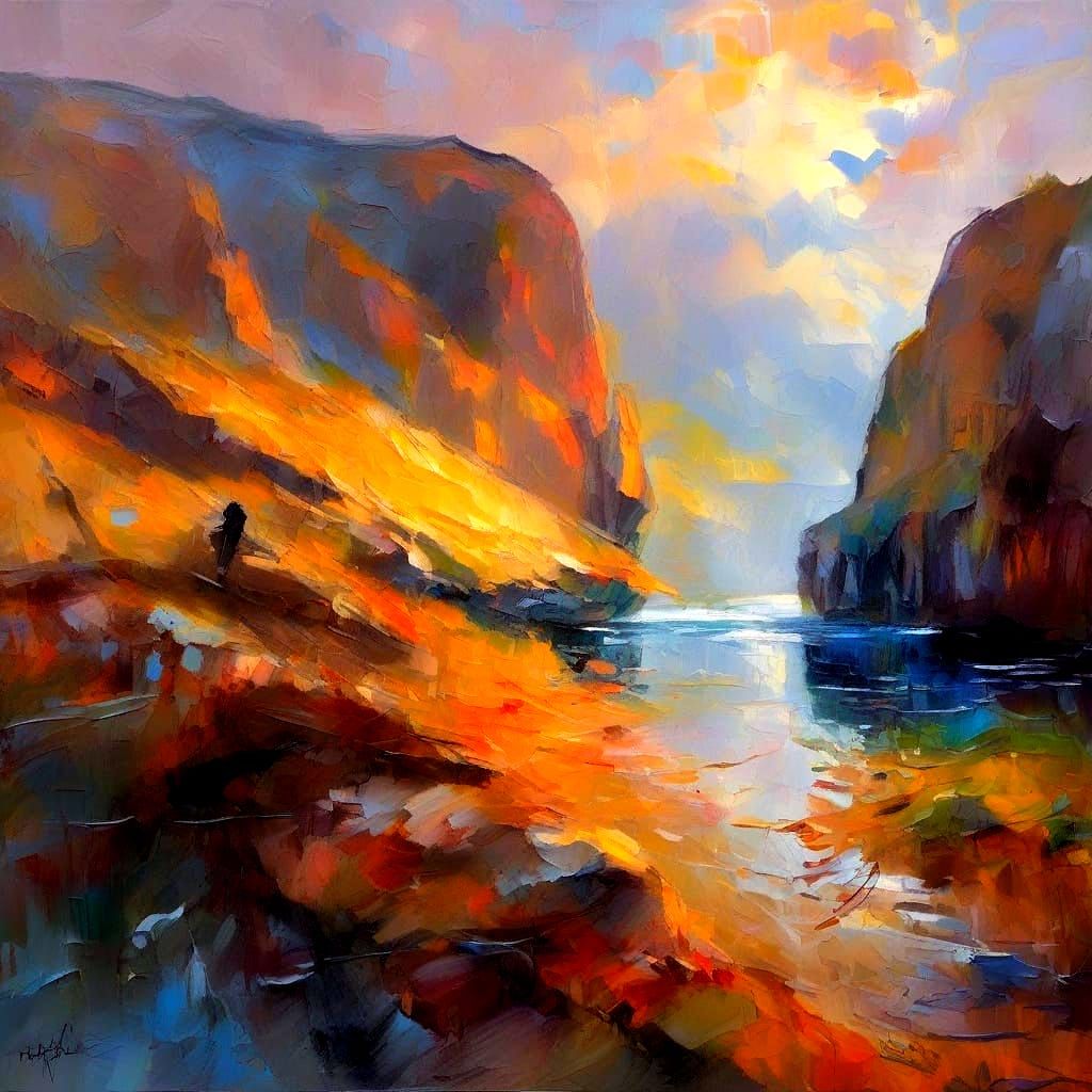 Surrealistic Impressionist Masterpiece: Shimmering Seasonal ...