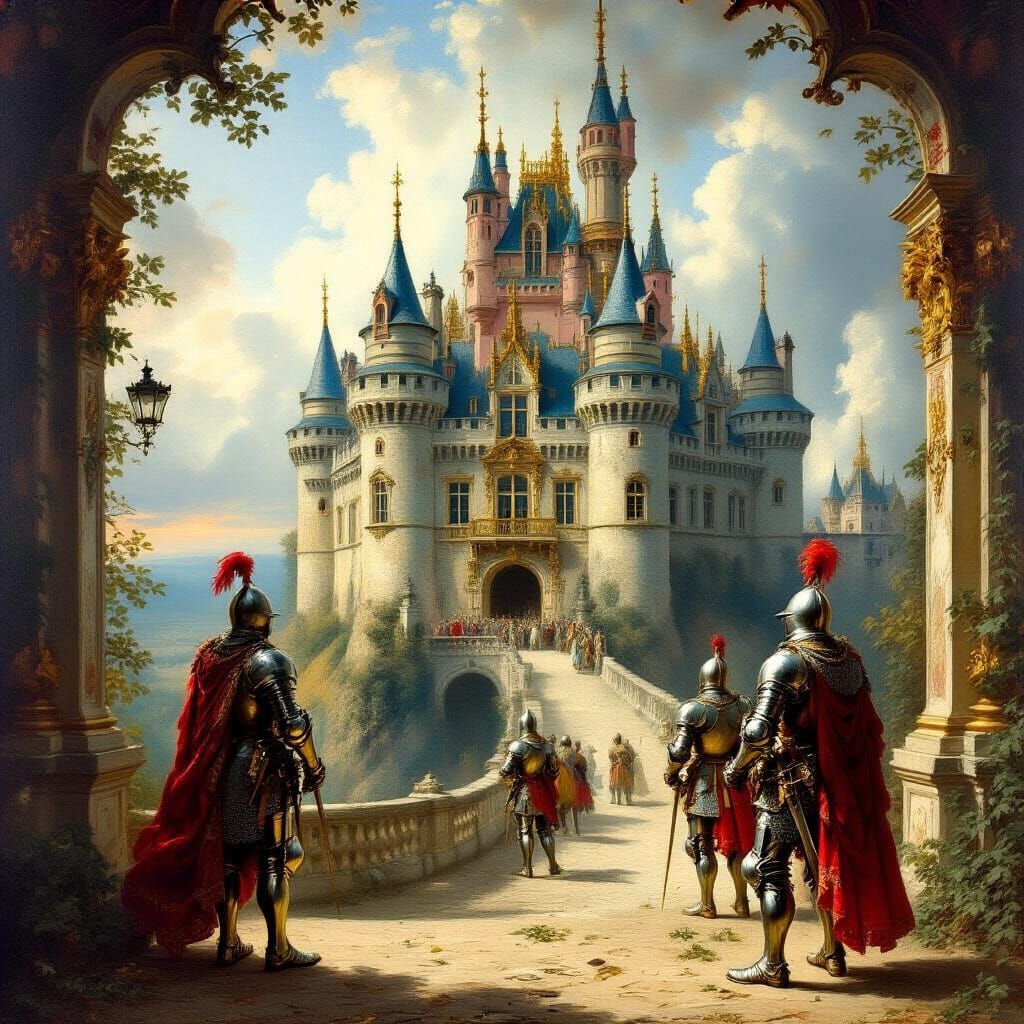 Medieval Castle in Rococo Masterpiece Style