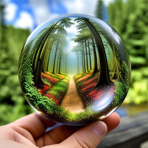 Magical Forest in Glass Orb